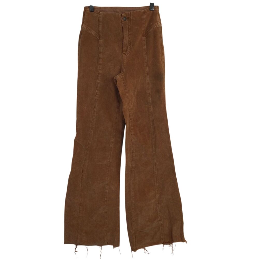 Free People We the Free Womens Corduroy Bell-Bottom Flared Pants Brown Size 24